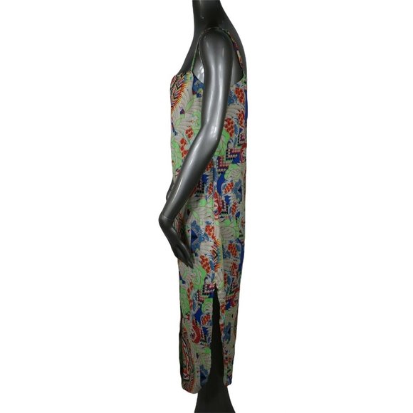 Mara Hoffman Jungle Trip Green Easy Button Front Maxi Dress Extra Small XS - Picture 5 of 9